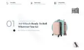 A suitcase presented in multiple colors